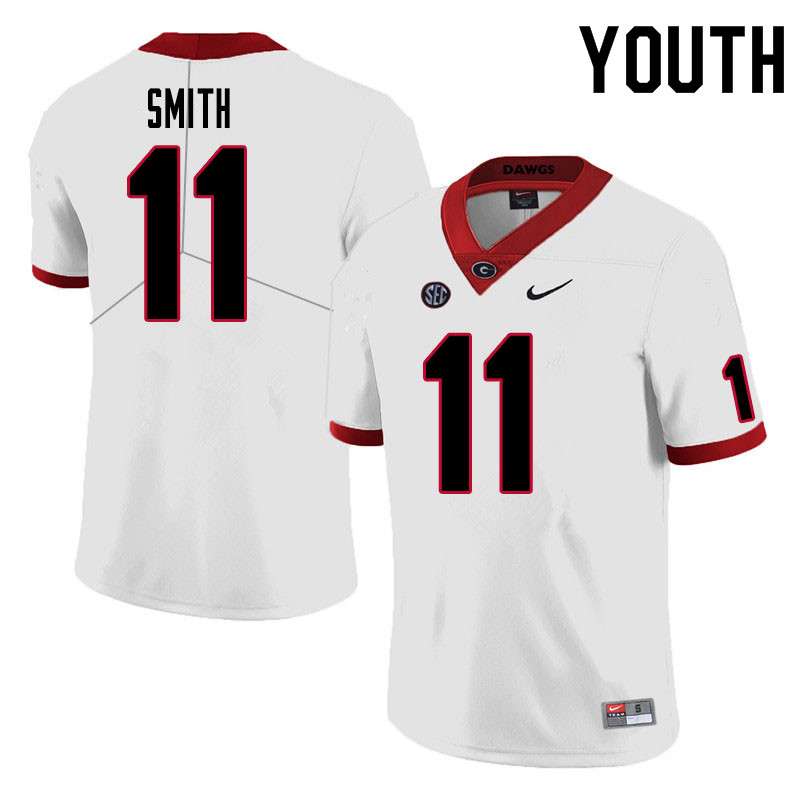 Youth #11 Arian Smith Georgia Bulldogs College Football Jerseys Sale-White - Click Image to Close